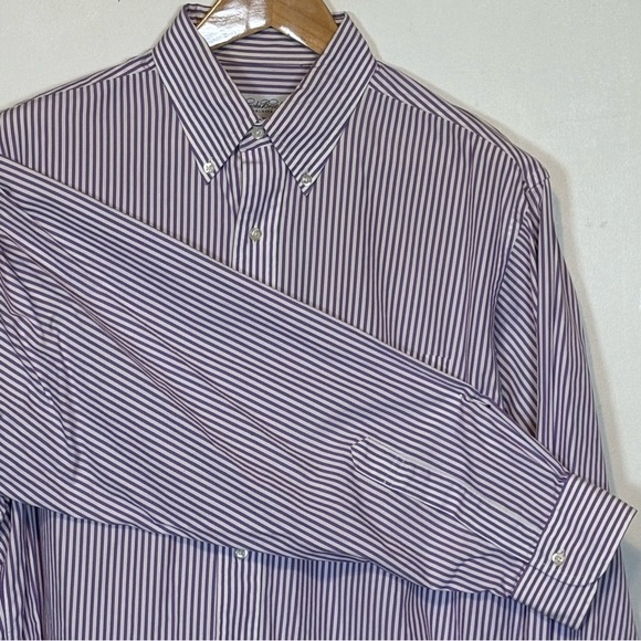 Brooks Brothers Other - Brooks Brothers Eggplant and White Striped Dress Shirt Size 16 1/2 35